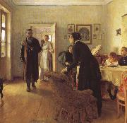 Ilya Repin They did Not Expect him oil on canvas